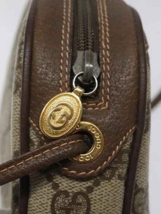 GUCCI GG Supreme Web Sherry Line Shoulder Bag PVC Beige 156 02 066 Auth BD958 - Picture 9 of 15